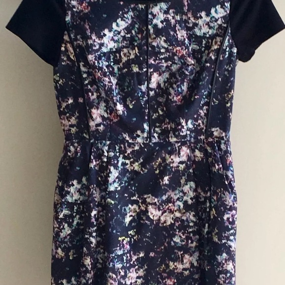 CLUB MONACO Shayla Mini Dress Black Abstract Print Faux leather Enchanted Forest - Picture 8 of 15